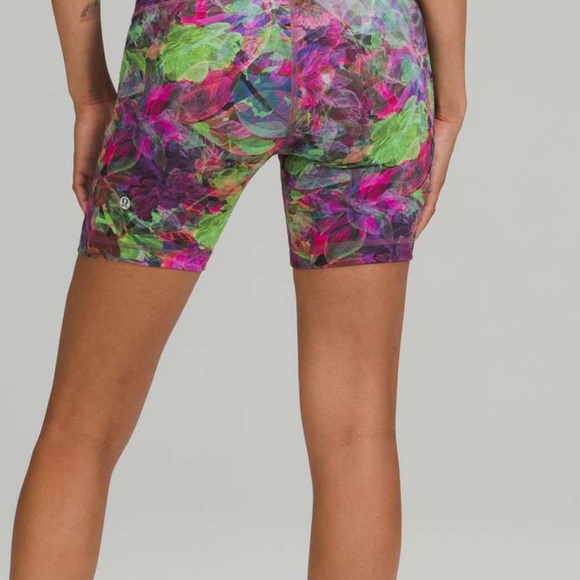lululemon wunder train high rise shorts 6in size 8 vivid floral tone multi - Picture 3 of 14